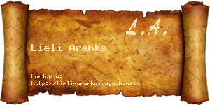 Lieli Aranka névjegykártya